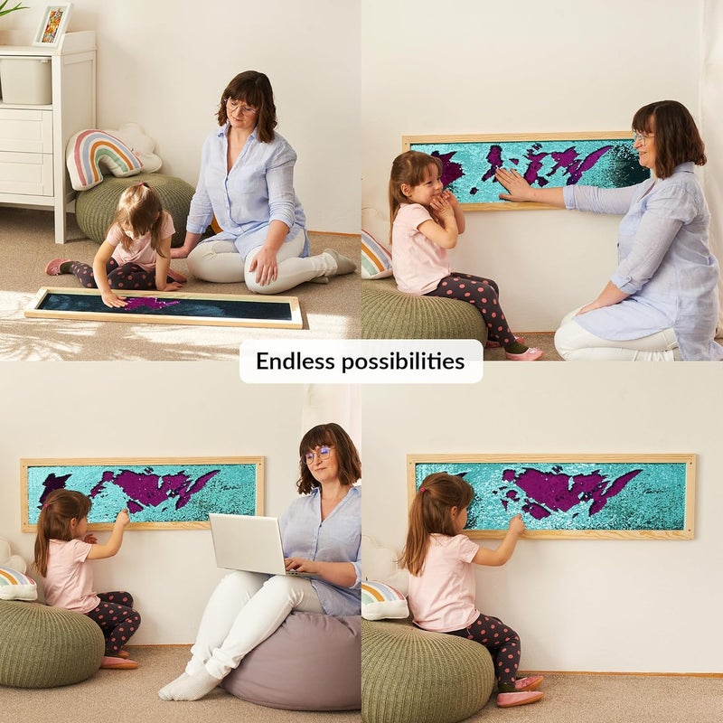 ODOXIA Sequin Sensory Wall Frame | Sensory Wall Sequin Flip Fabric for Kids | Daycare and School And Room Board - Image 5